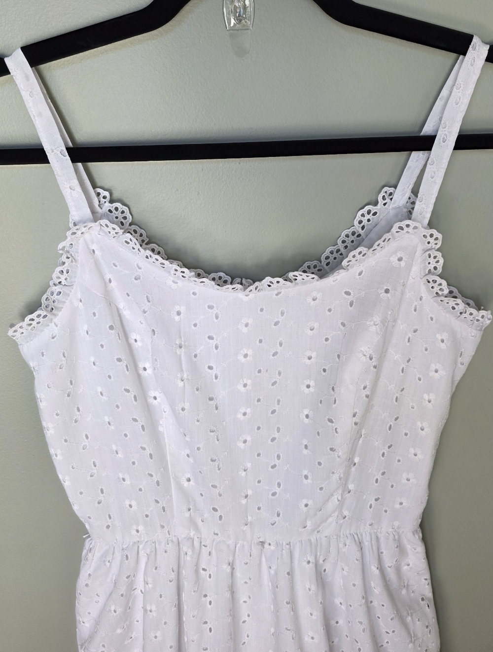 Vintage Lanz Original White Eyelet Midi Dress Cottagecore Bridal - Small - NWOT! - Picture 4 of 11